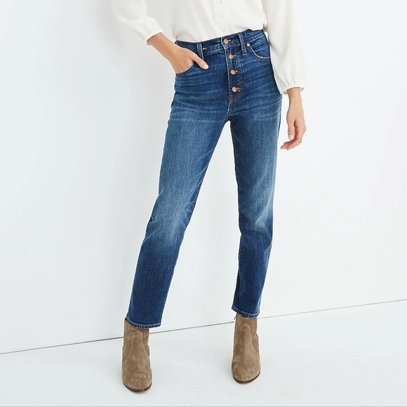 Madewell Barnsdale Wash Button-Front Edition Perfect Vintage Crop Jean 23 - Picture 1 of 10